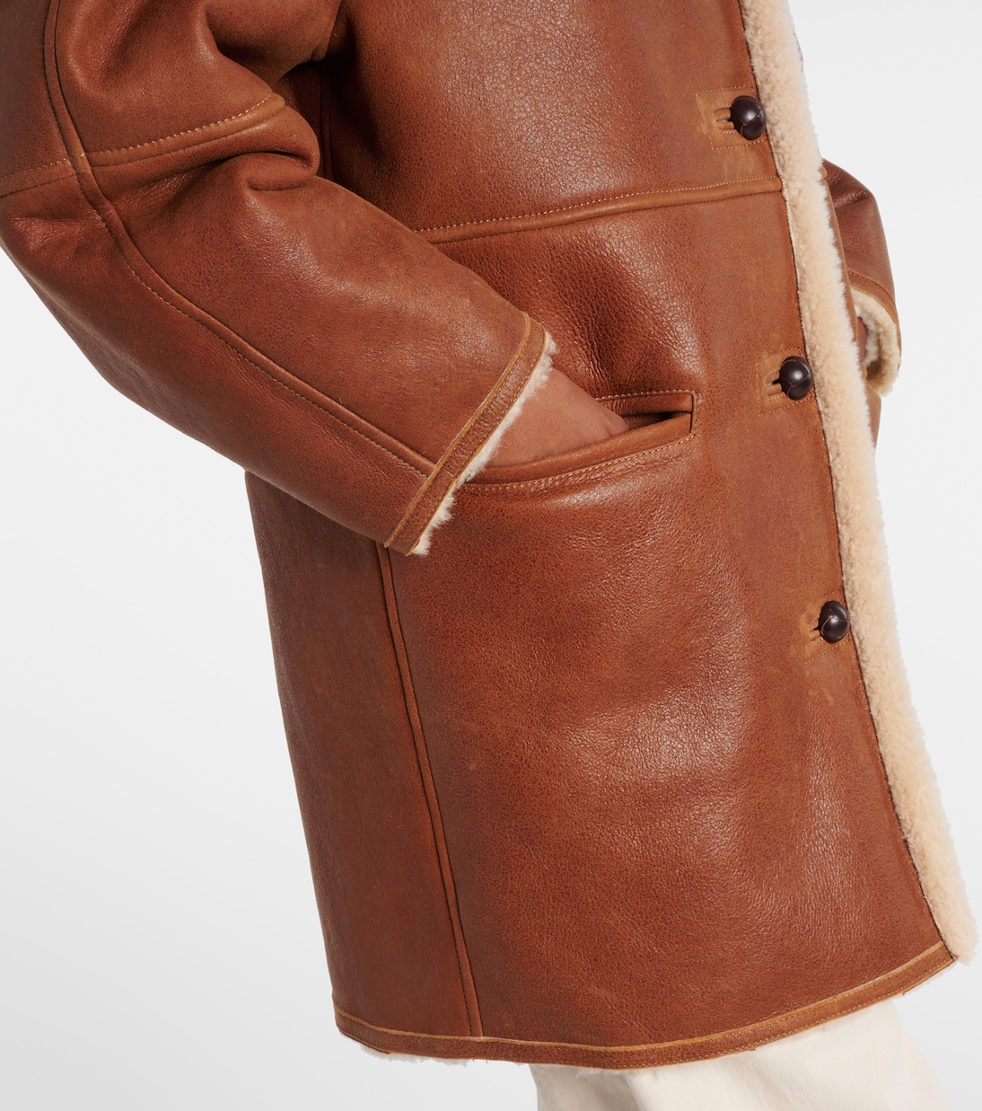 Berthie shearling-trimmed leather coat | Isabel Marant
