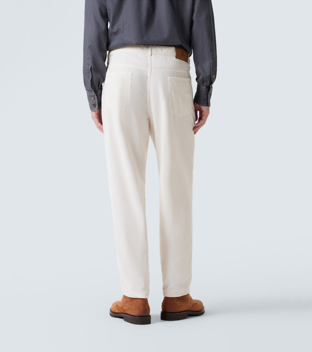 Cotton corduroy straight pants | Brunello Cucinelli