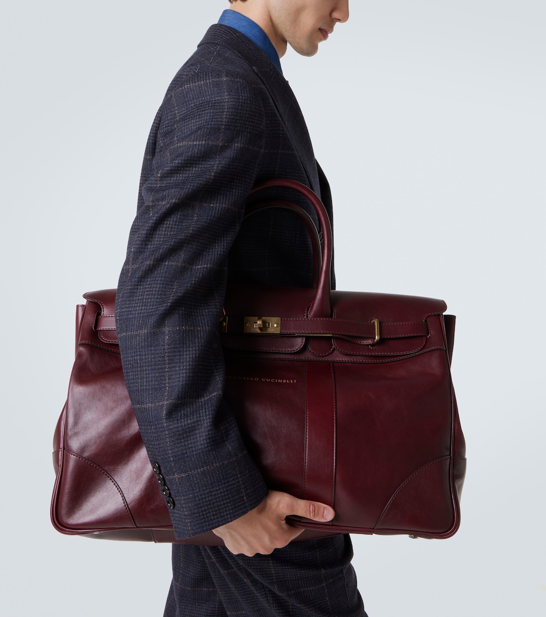 Bolso de viaje de piel | Brunello Cucinelli