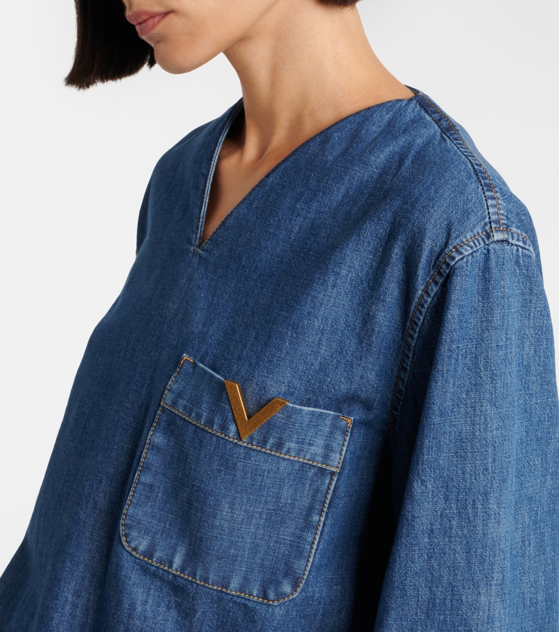 Top VGold aus Chambray | Valentino