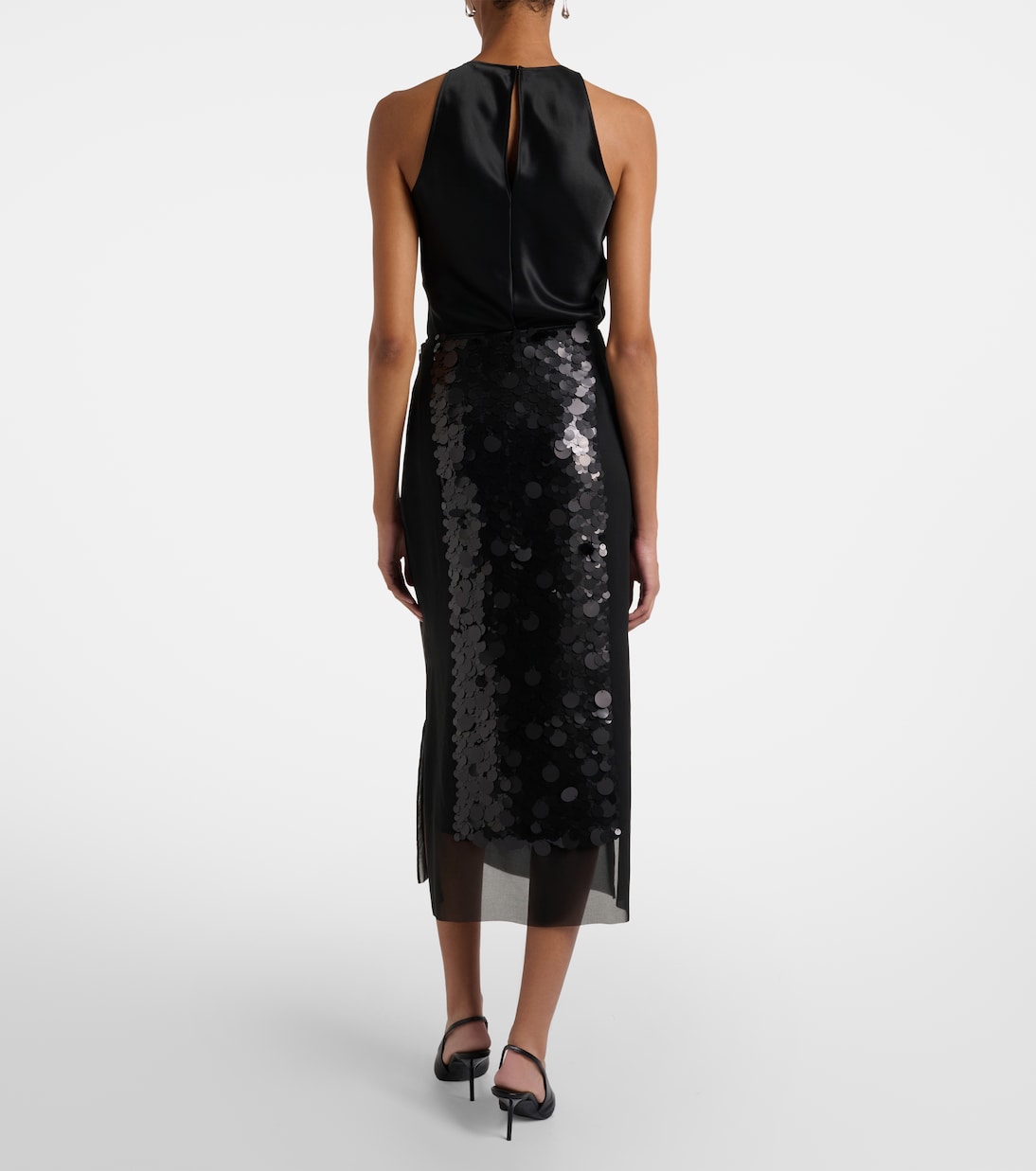 Cambo sequined chiffon midi skirt | Joseph