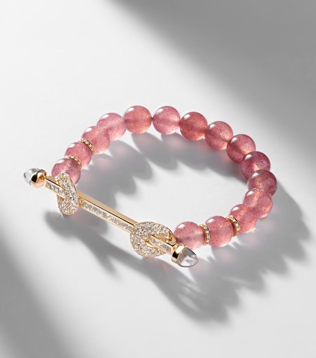 Armband Chakra aus Beryll mit 18kt Gelbgold, Diamanten und Quarz | Ananya