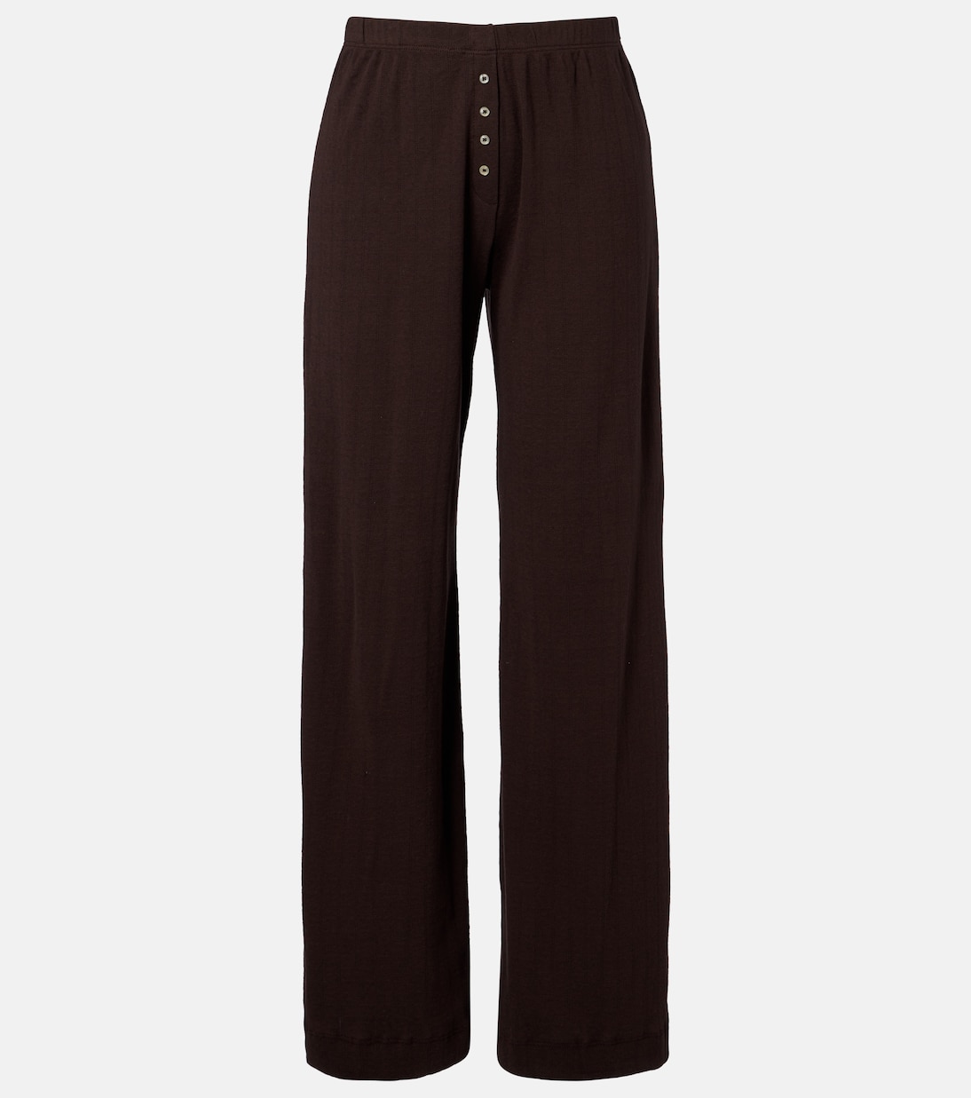 Pointelle cotton wide-leg pants | Leset