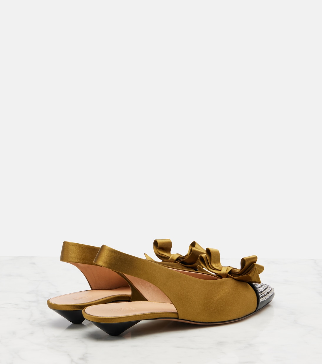 Alba 20 embellished satin slingback pumps | Chloé