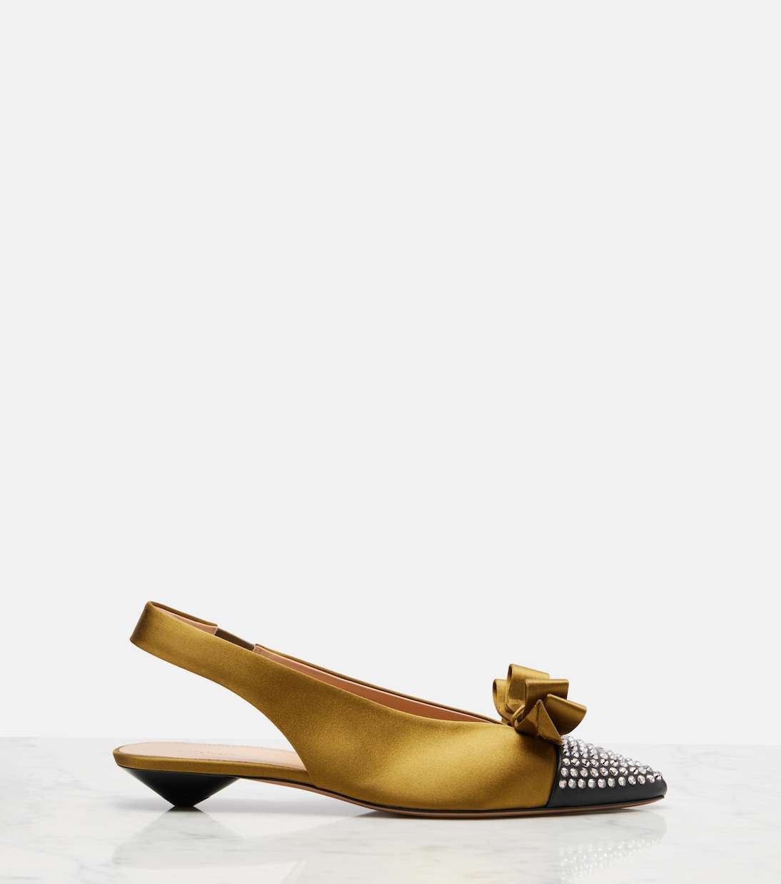 Alba 20 embellished satin slingback pumps | Chloé