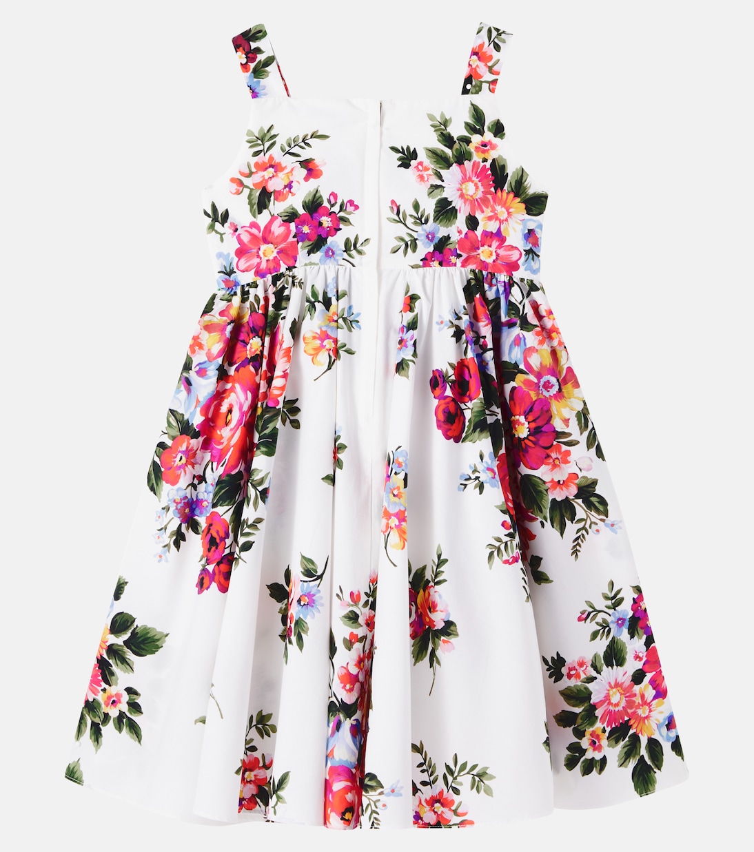Robe en popeline de coton à fleurs | Dolce&Gabbana Kids