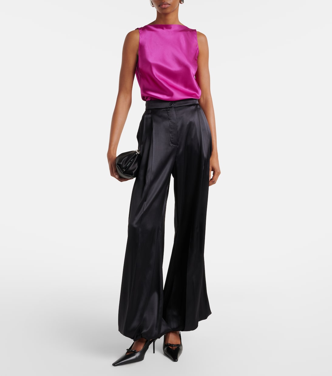 Open-back silk-blend satin top | Nina Ricci