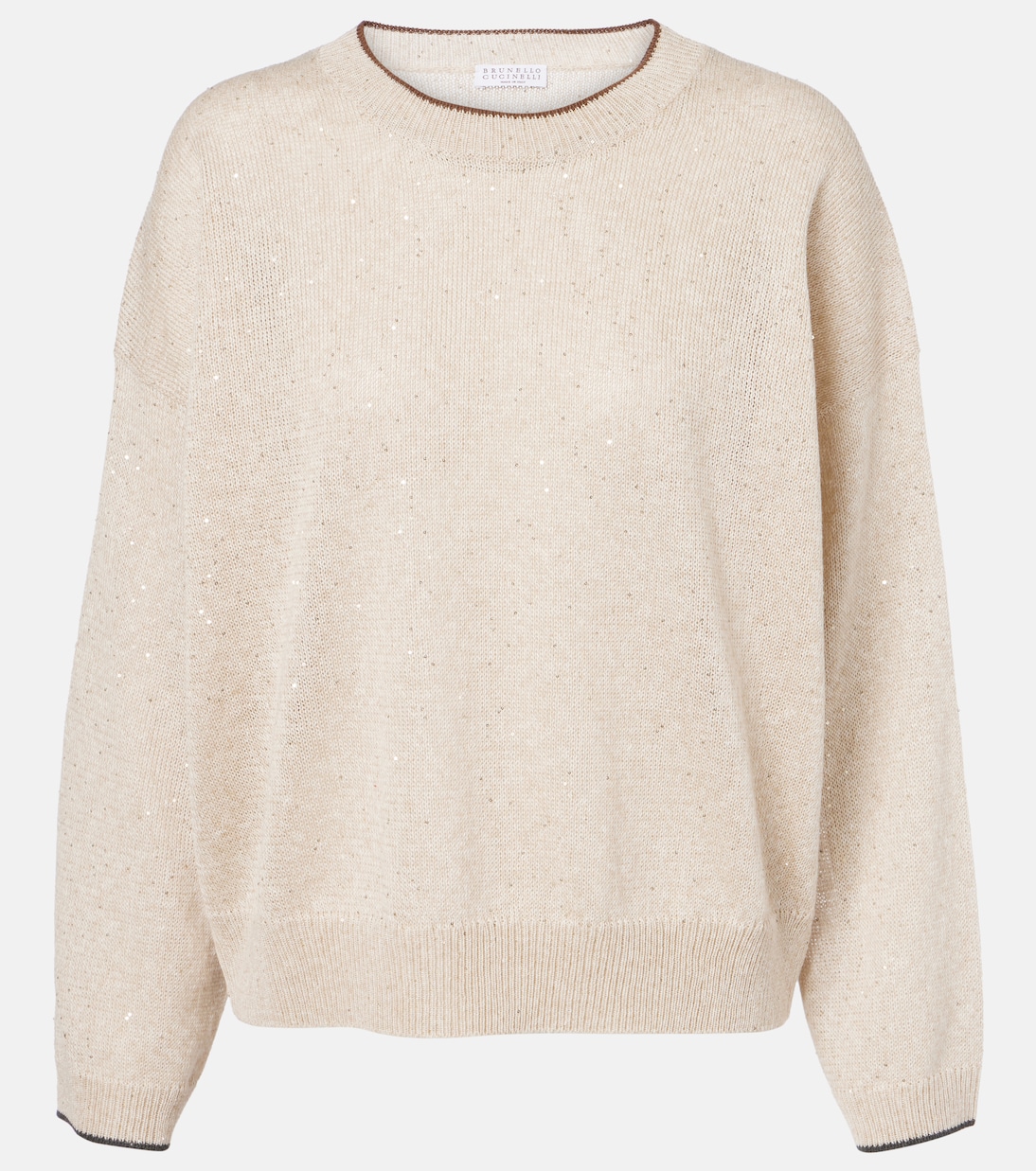 Sequined linen-blend sweater | Brunello Cucinelli