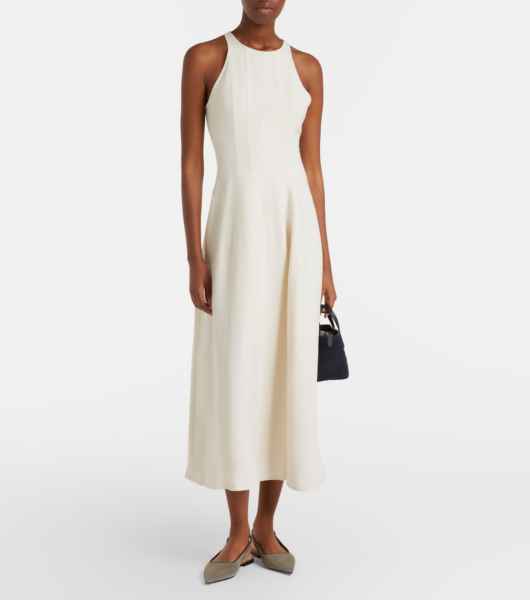 Abito lungo in cotone e seta | Brunello Cucinelli