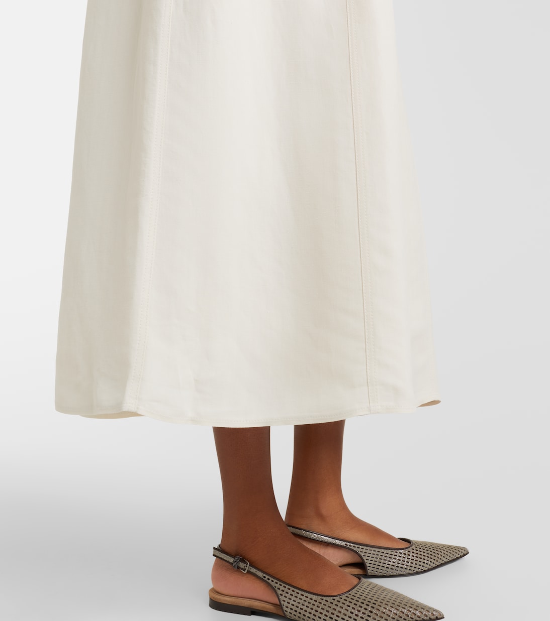 Abito lungo in cotone e seta | Brunello Cucinelli