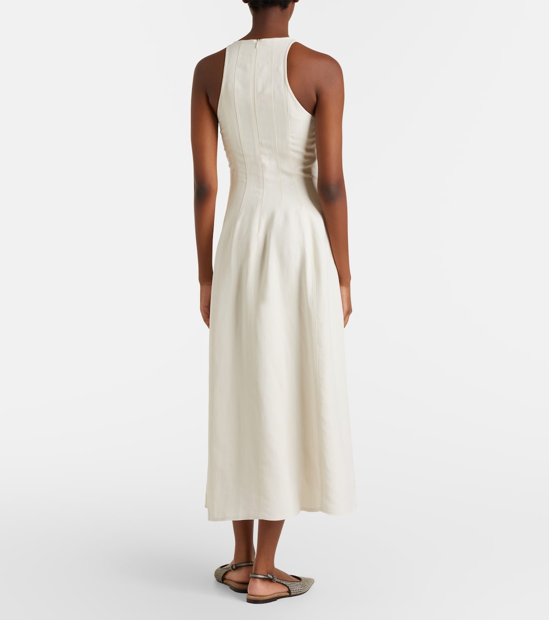 Abito lungo in cotone e seta | Brunello Cucinelli