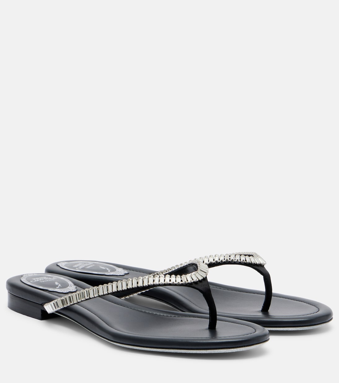 Embellished satin thong sandals | Rene Caovilla