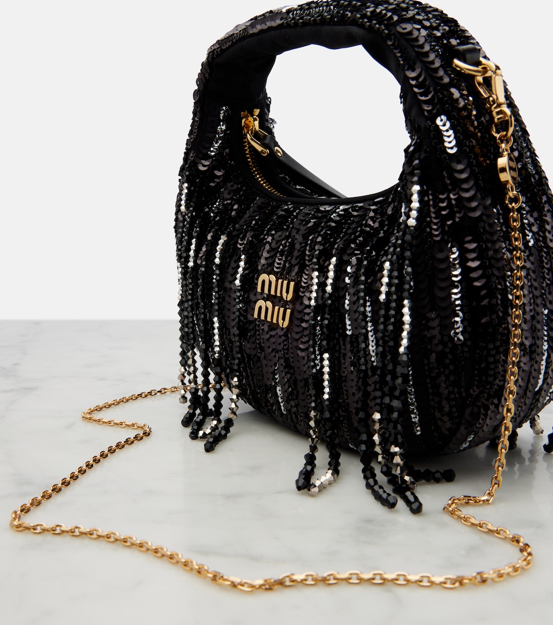 Wander Mini embellished top-handle bag | Miu Miu