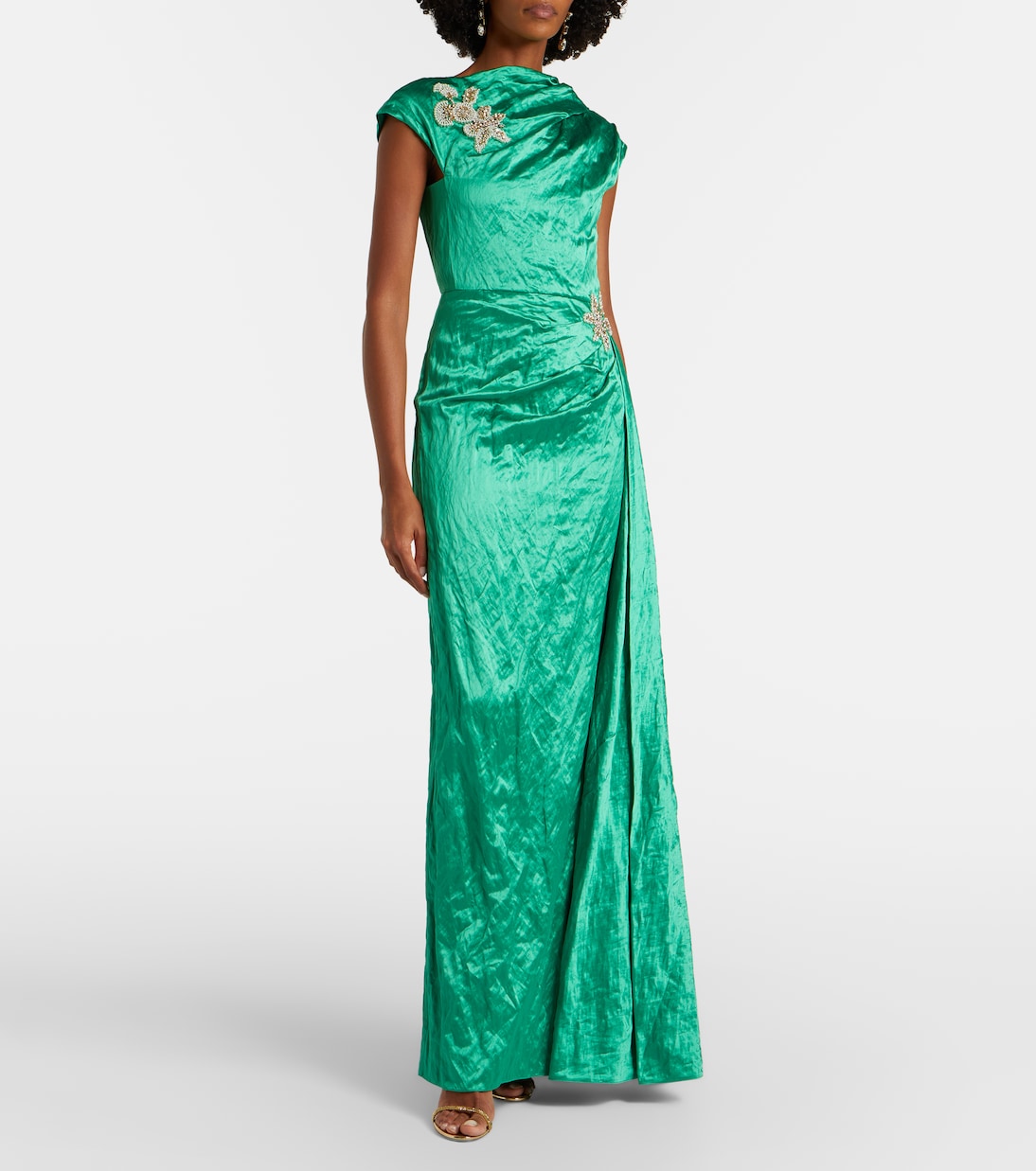 Draped embellished satin gown | Erdem