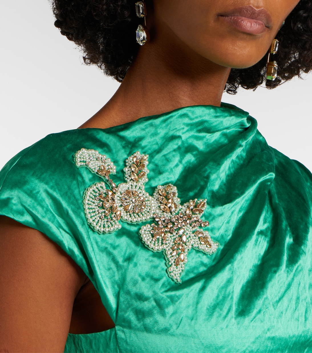Draped embellished satin gown | Erdem