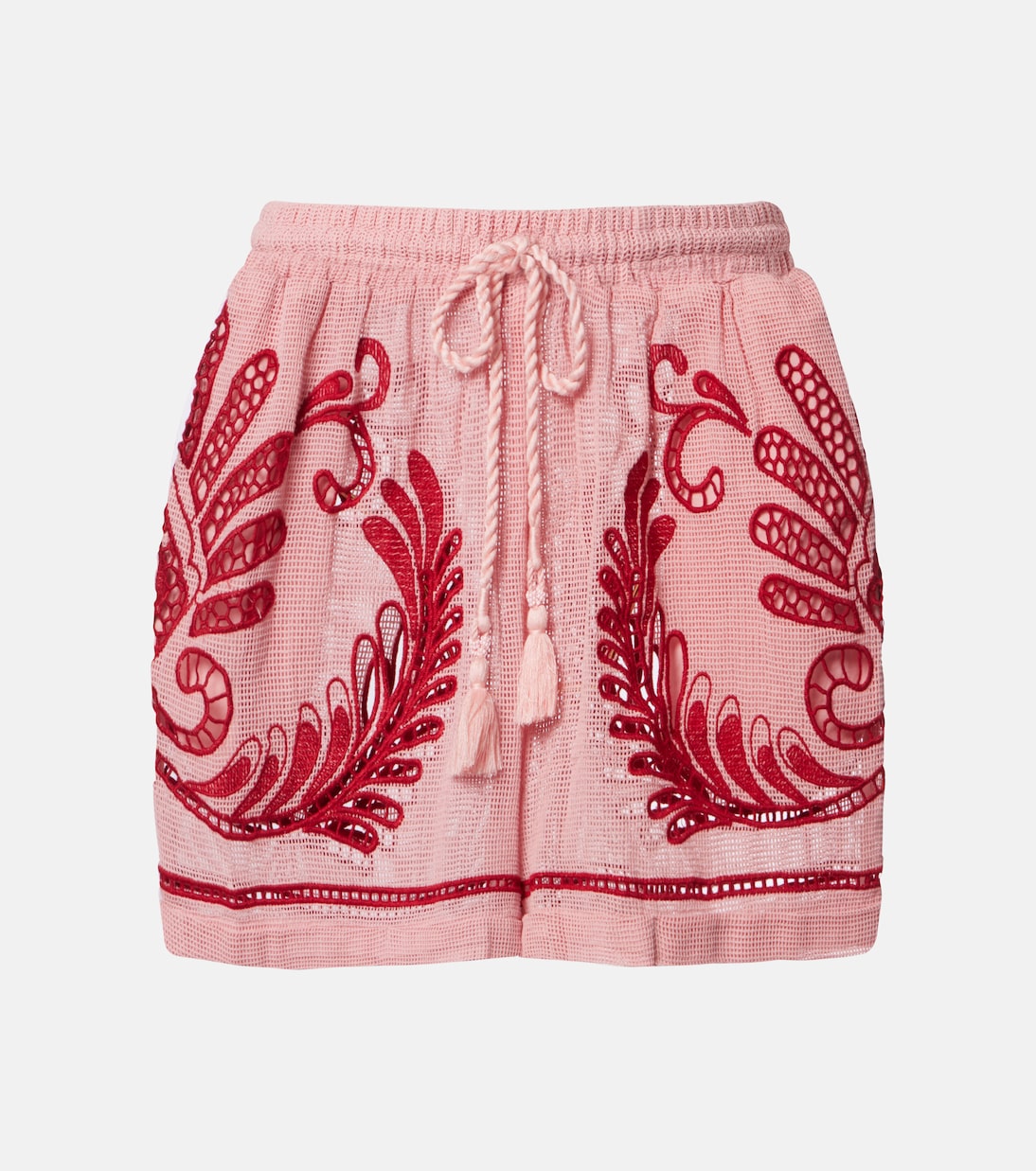 Bestickte Shorts aus Baumwoll-Mesh | Farm Rio