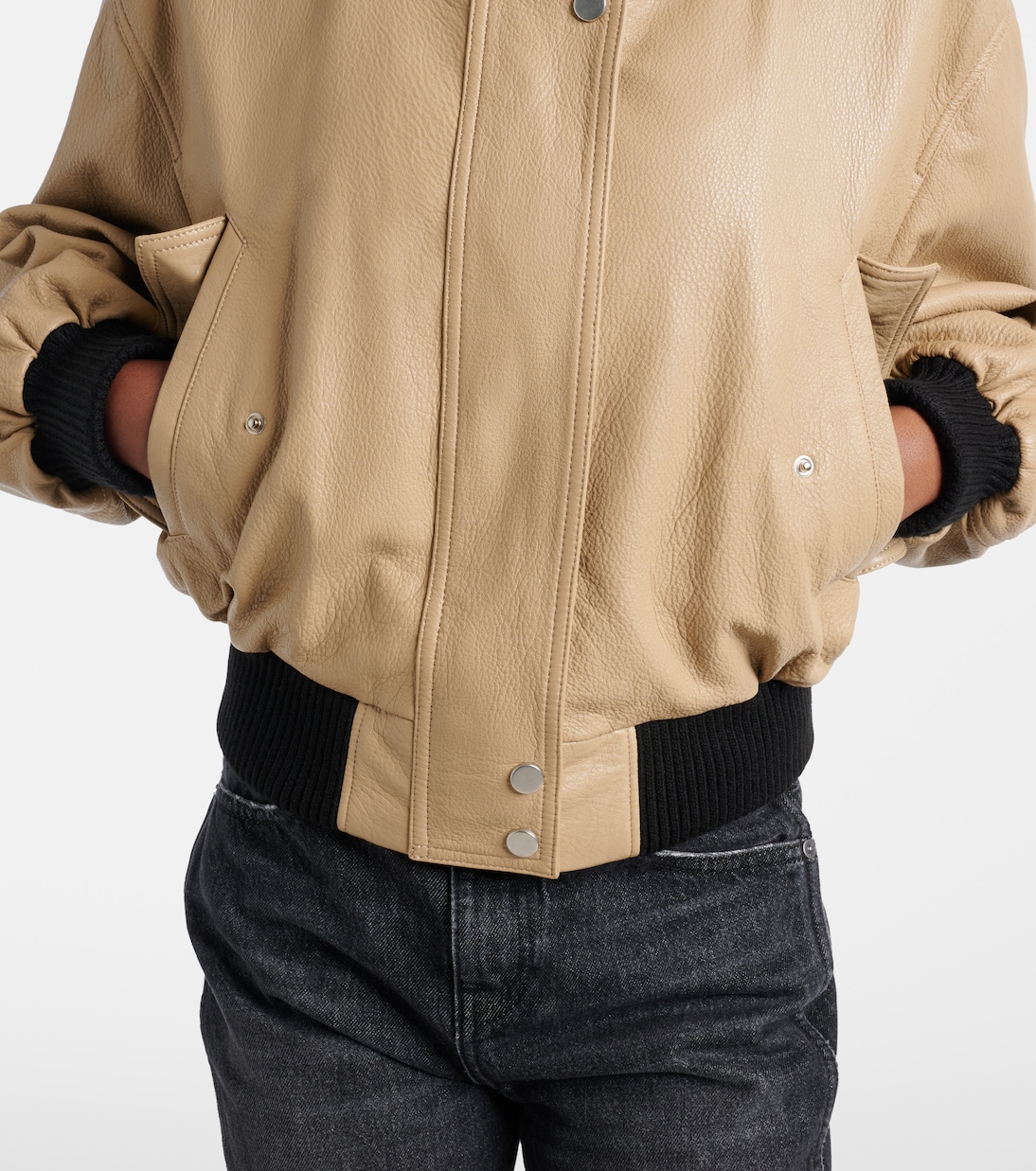 Cropped-Blouson Briar aus Leder | Nour Hammour