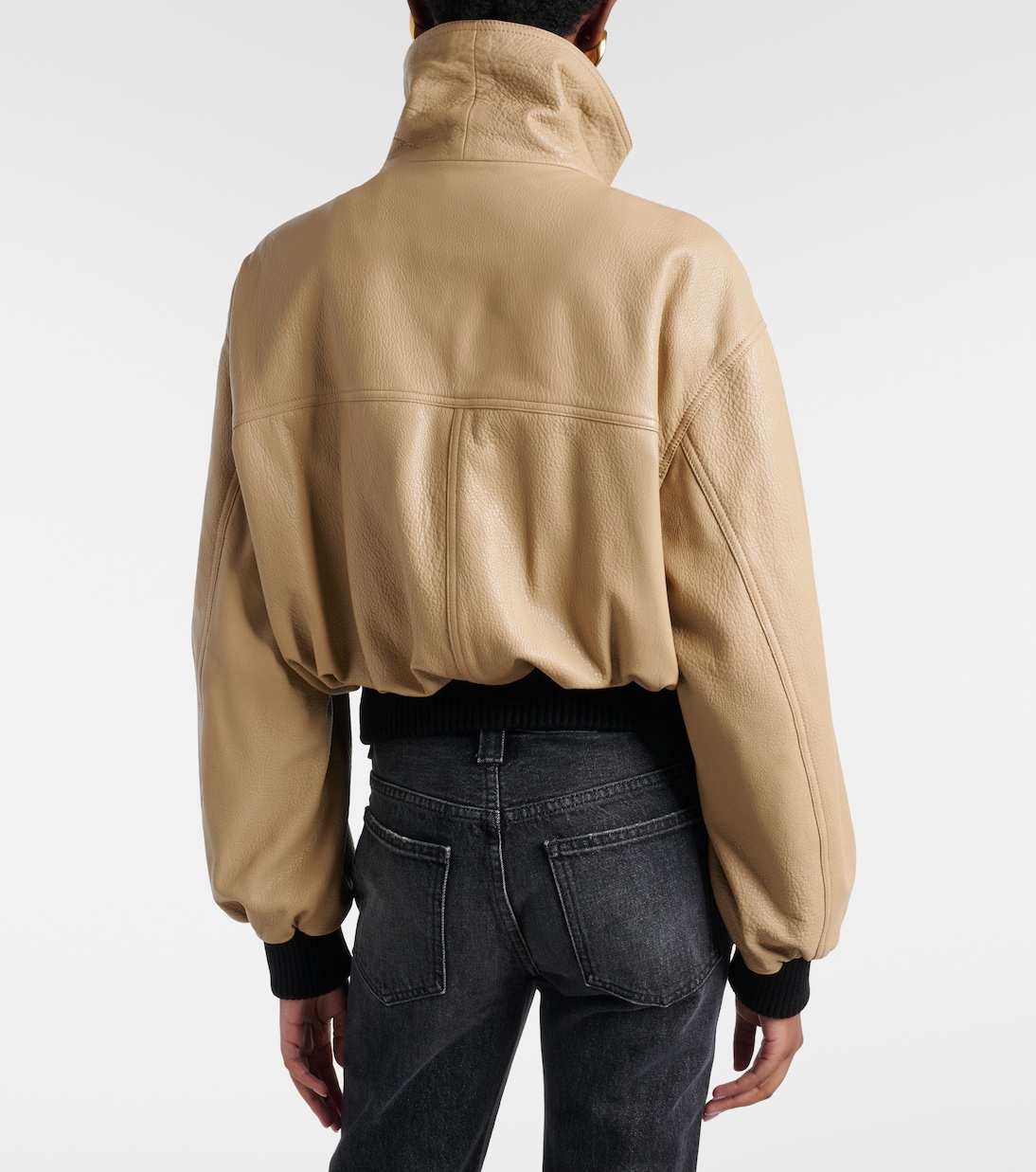 Cropped-Blouson Briar aus Leder | Nour Hammour