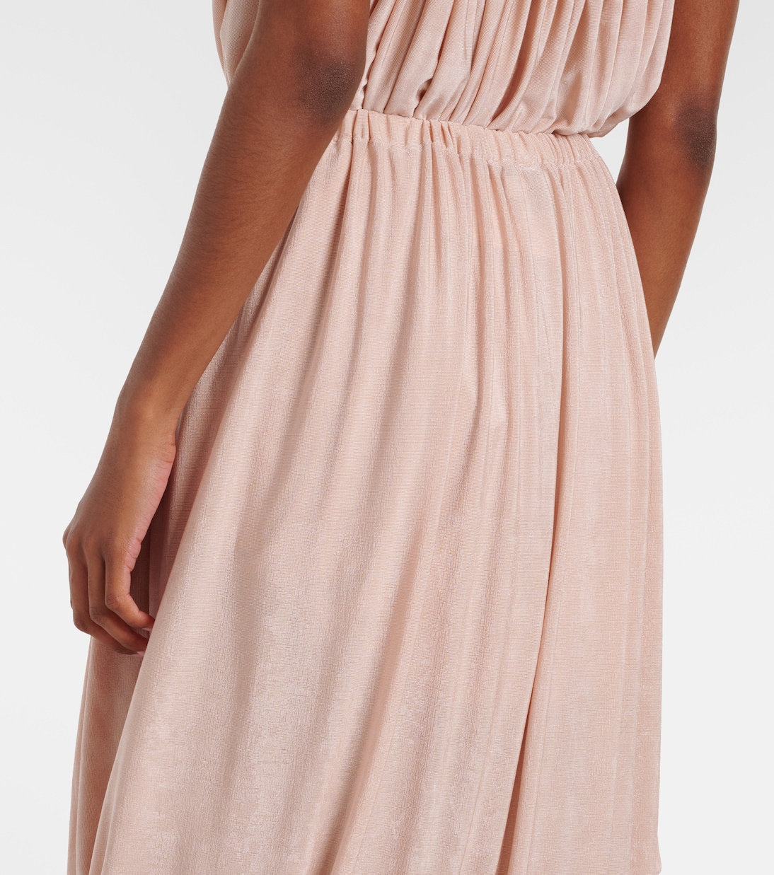 Asymmetric draped midi skirt | Xu Zhi