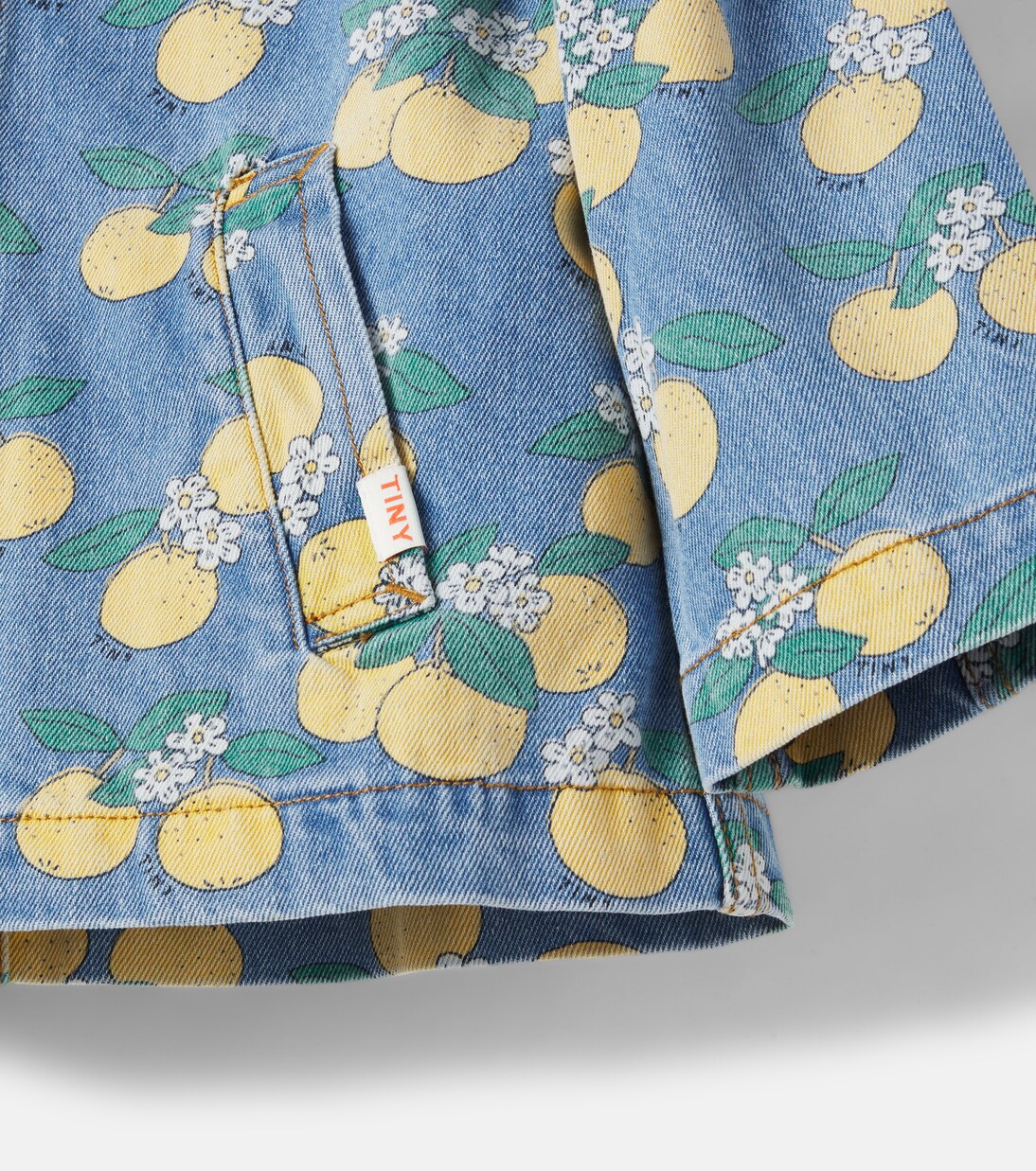 Oranges printed denim jacket | Tinycottons