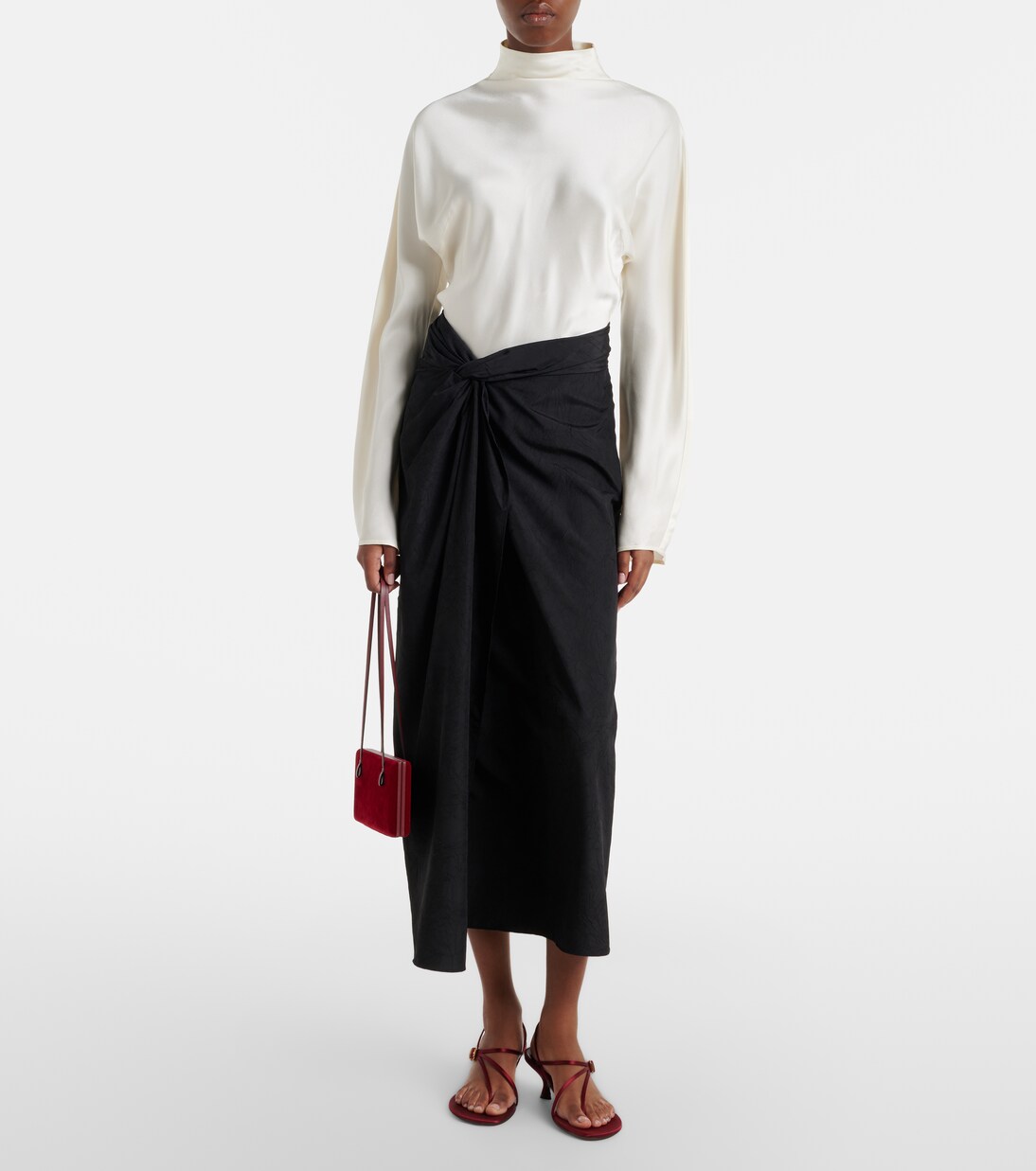 Falda midi fruncida | Róhe