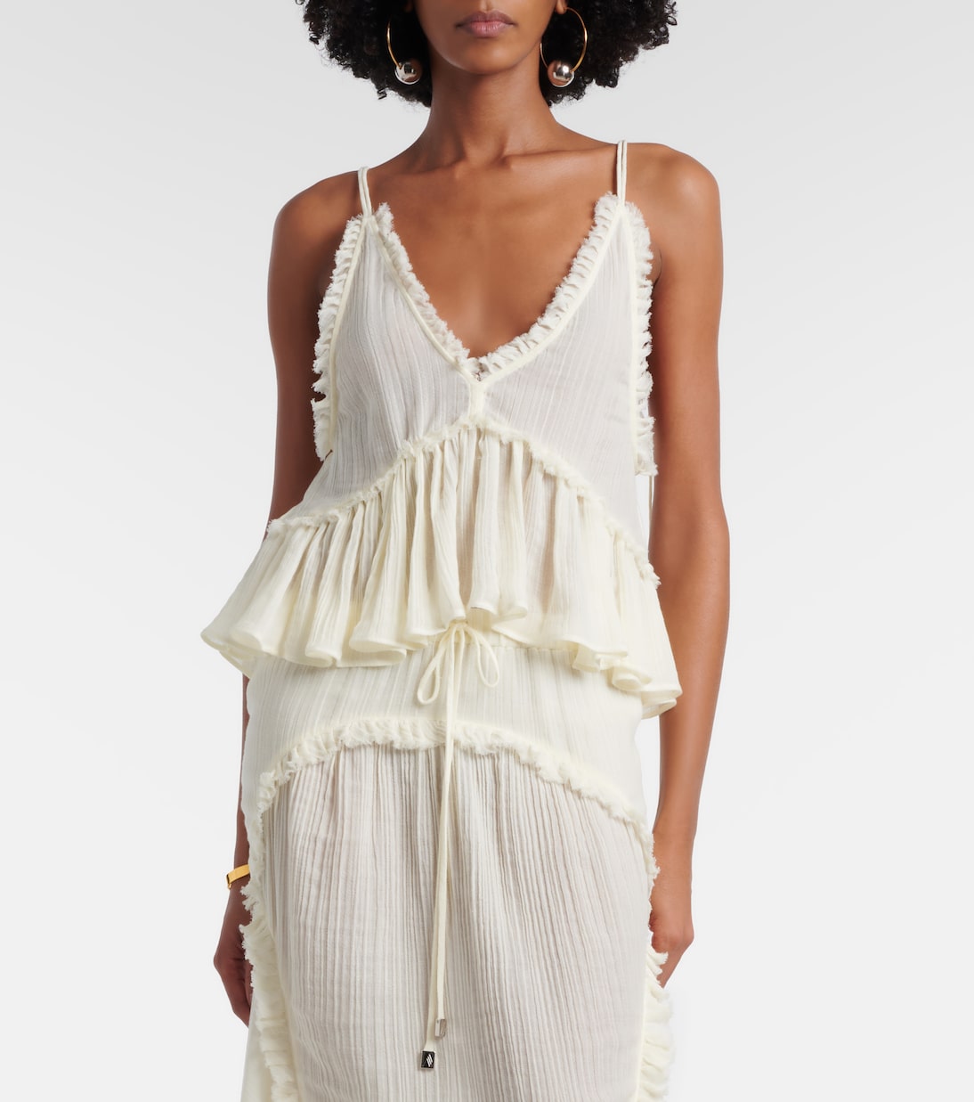 Ruffled cotton camisole top | The Attico