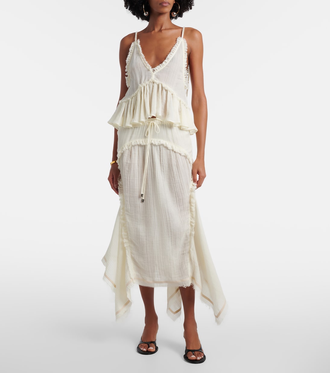 Ruffled cotton camisole top | The Attico