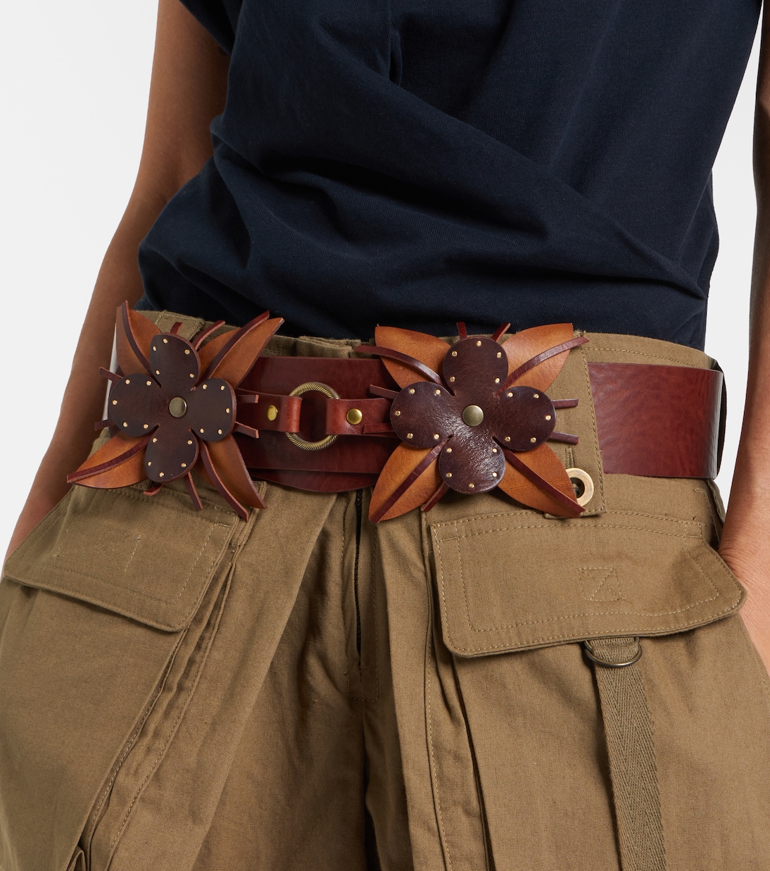 Aska floral-appliqué leather belt | Isabel Marant