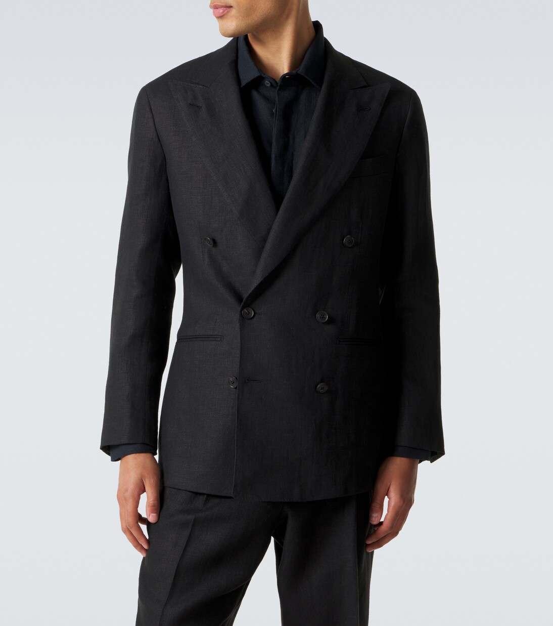 Double-breasted linen suit | Saman Amel