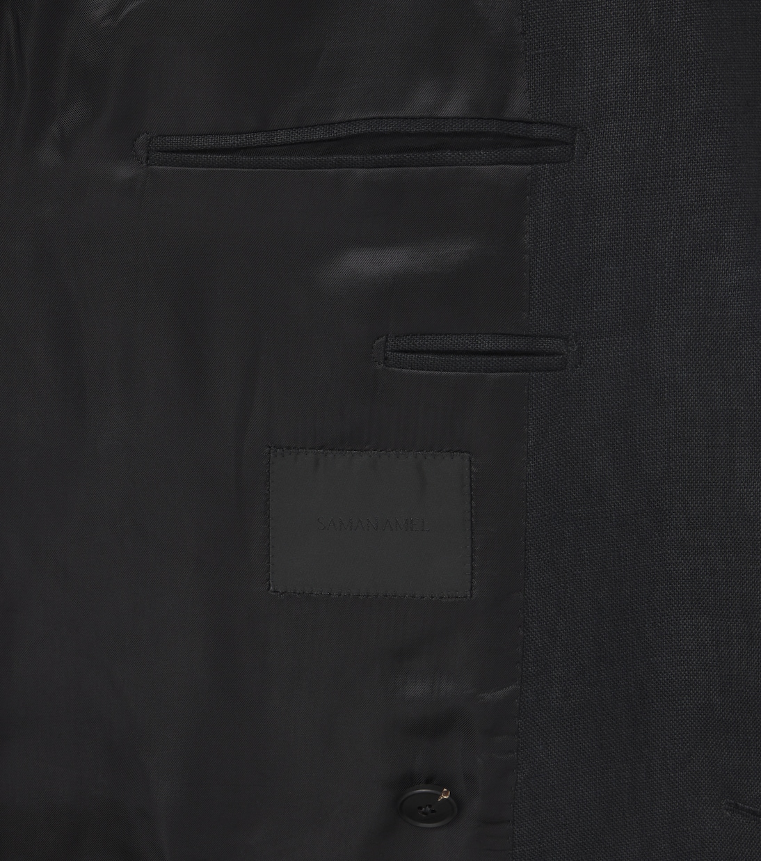 Double-breasted linen suit | Saman Amel