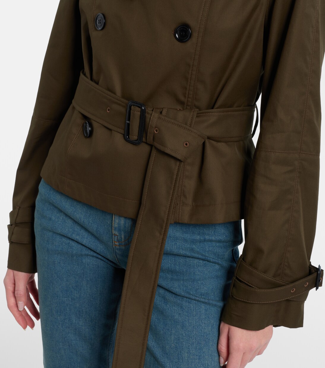 Cropped cotton gabardine trench jacket | Burberry