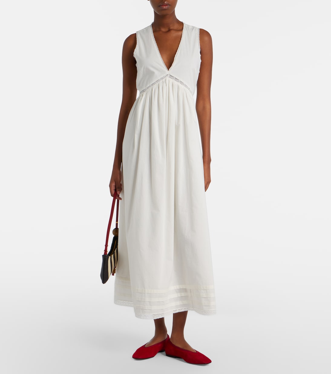 Fiora cotton lace midi dress | Faithfull