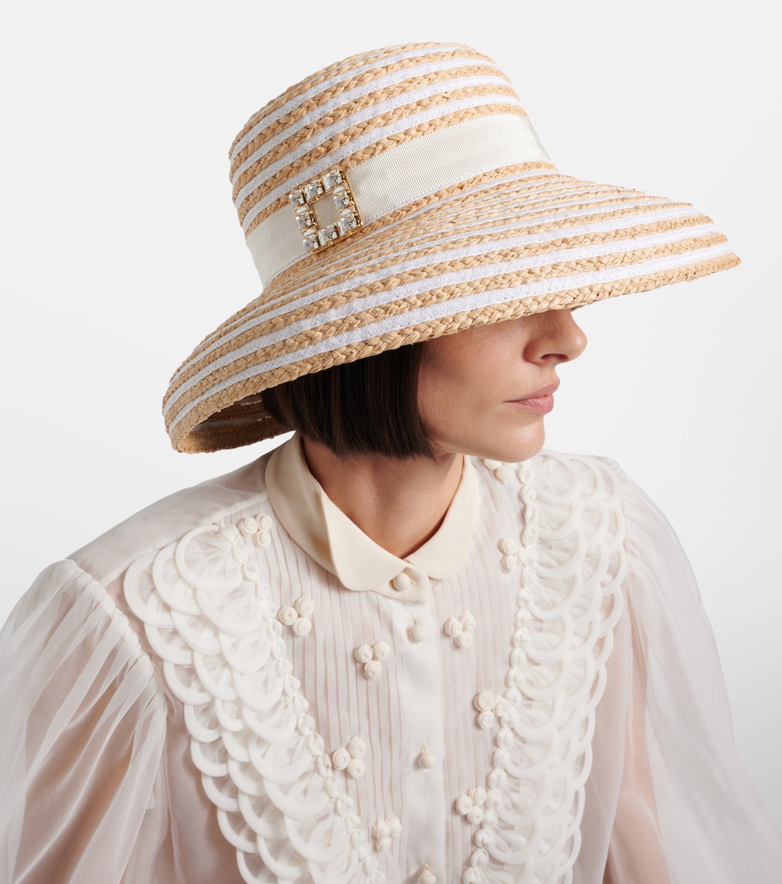 Très Vivier striped raffia sun hat | Roger Vivier