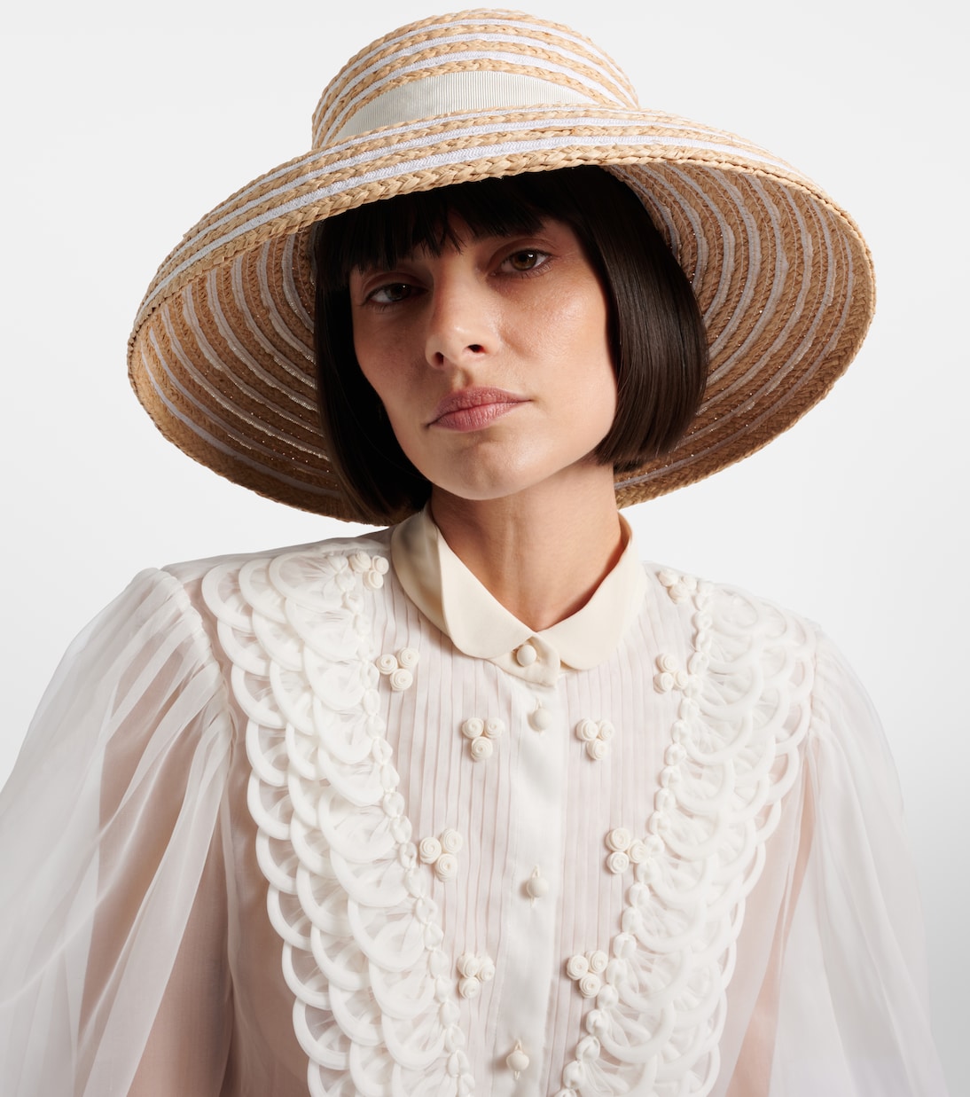 Très Vivier striped raffia sun hat | Roger Vivier