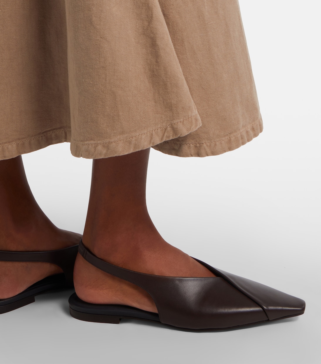 Leather slingback flats | Brunello Cucinelli