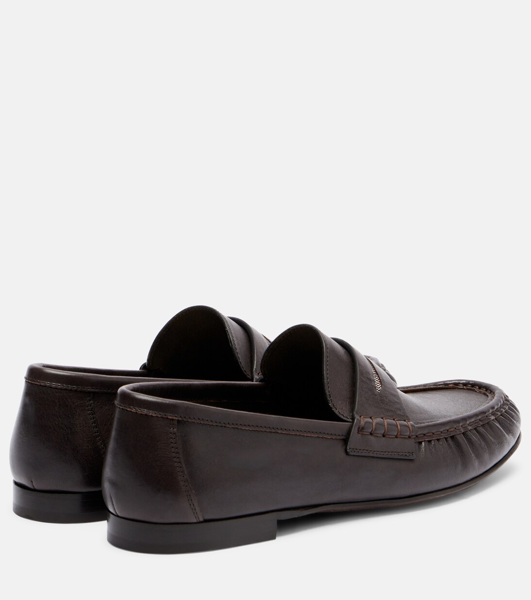 Monili leather penny loafers | Brunello Cucinelli