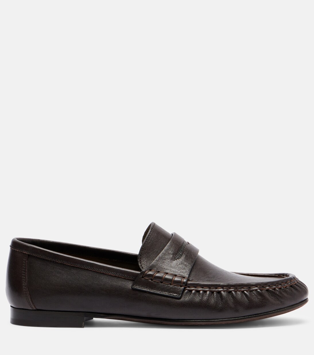Monili leather penny loafers | Brunello Cucinelli