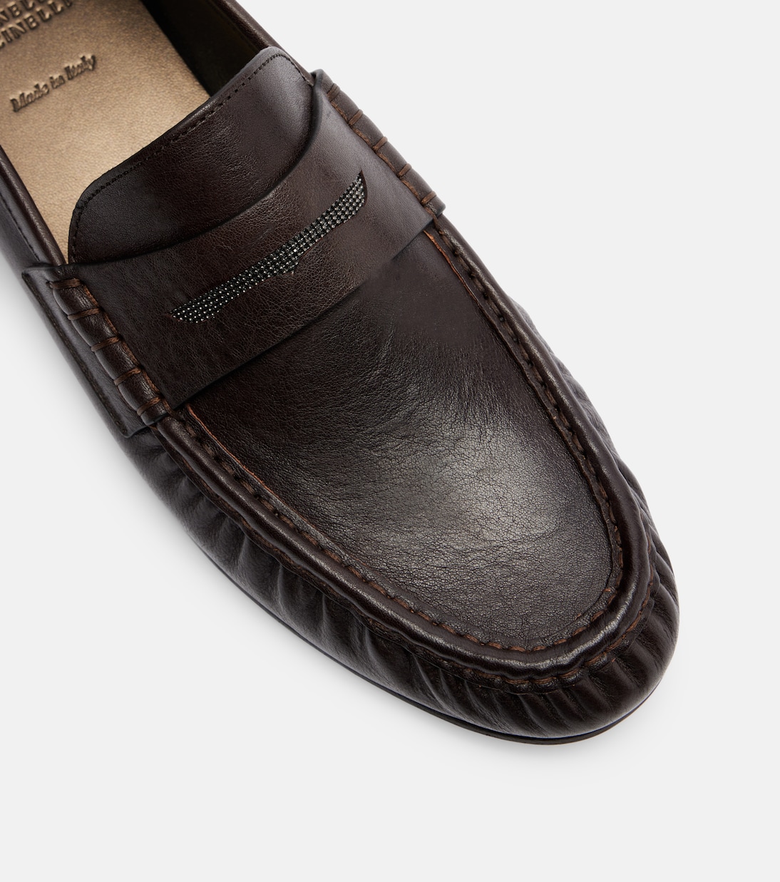 Monili leather penny loafers | Brunello Cucinelli