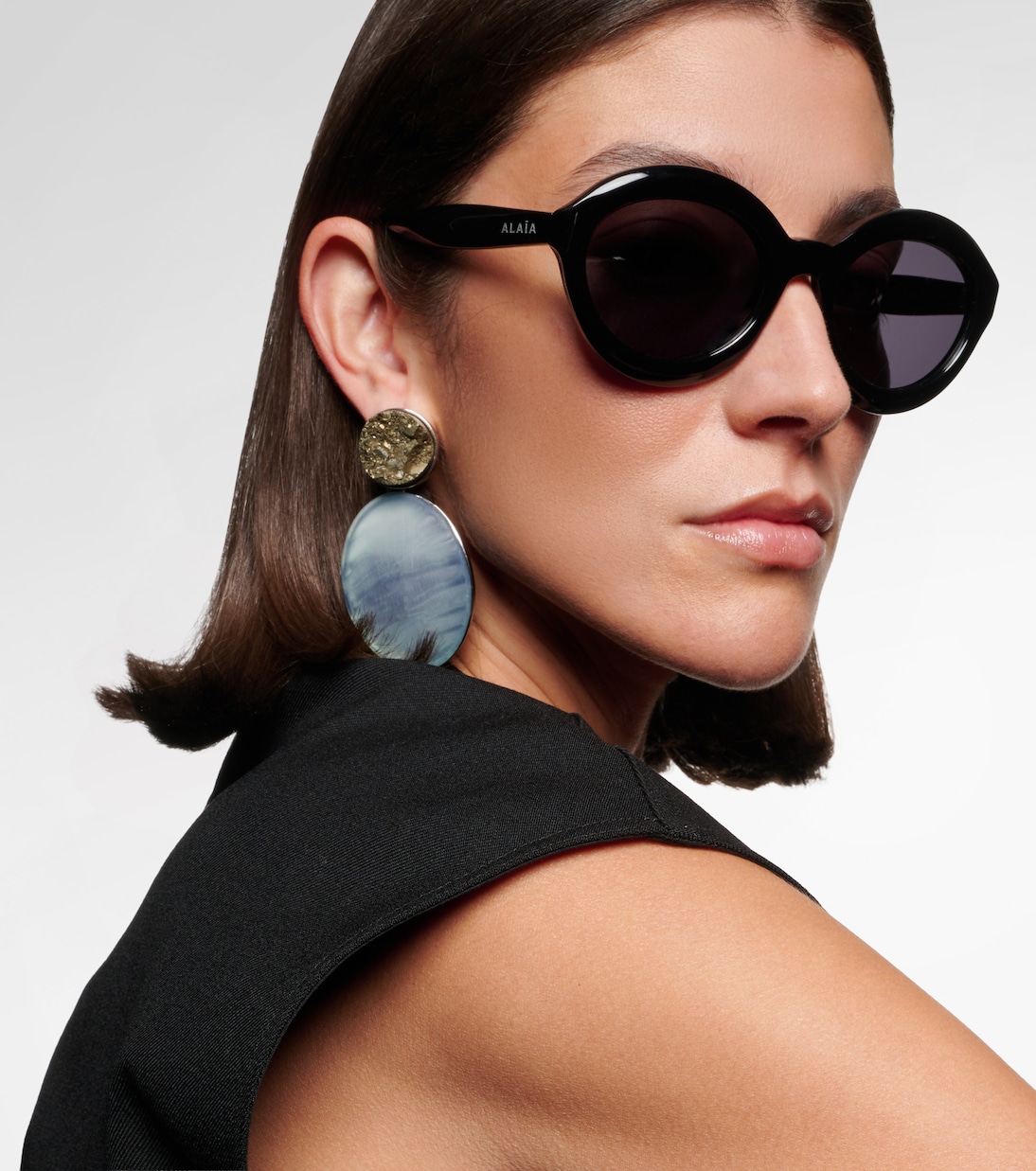 Lettering Logo round sunglasses | Alaïa