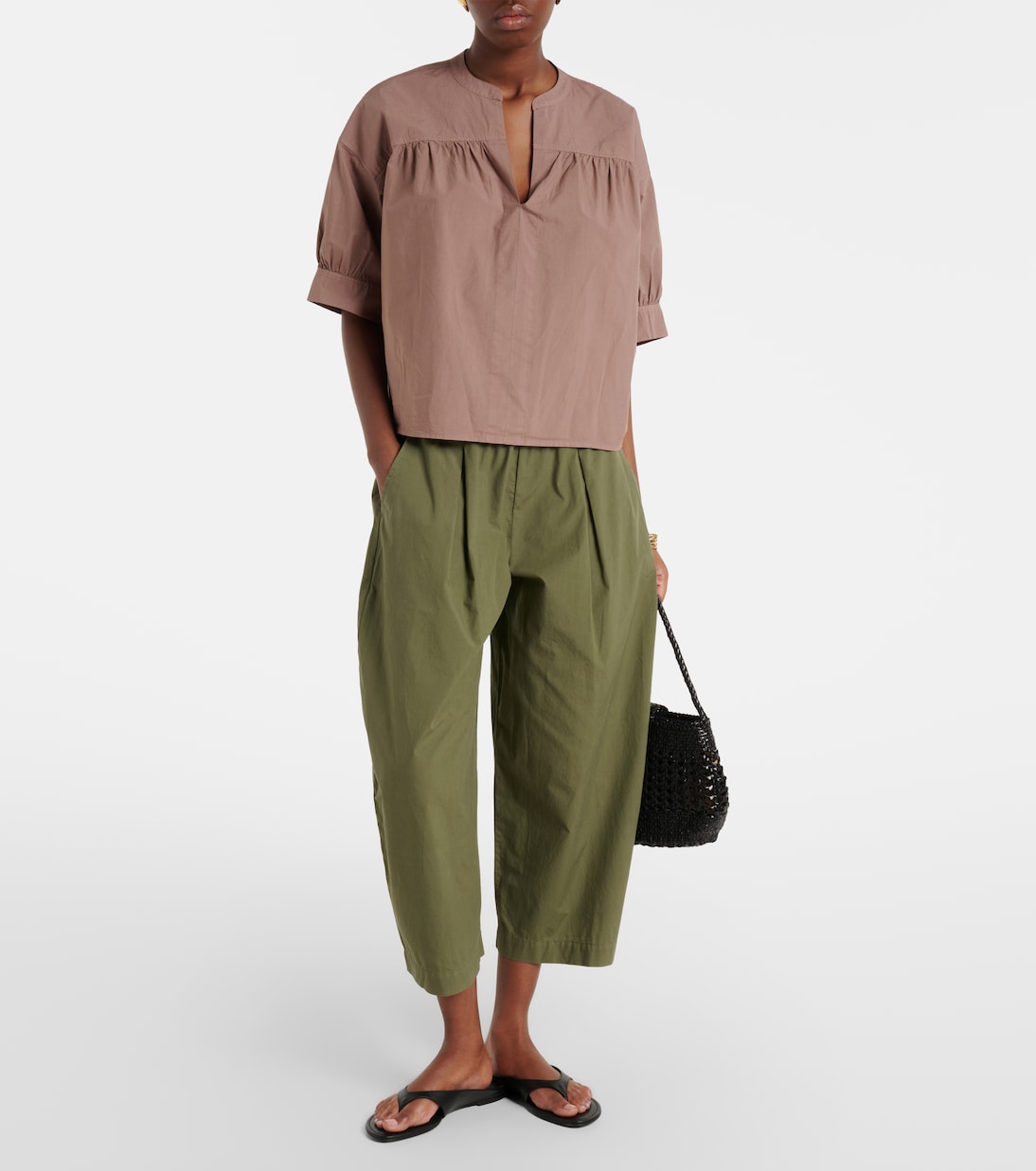 Weite Hose Sophia aus Baumwollpopeline | Velvet