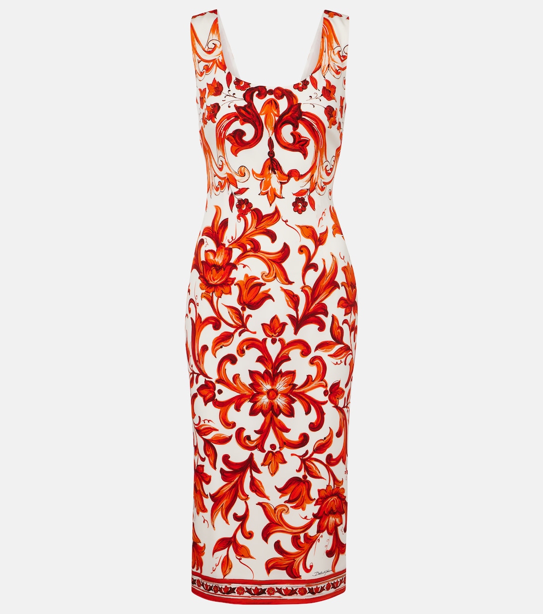 Majolica silk-blend charmeuse midi dress | Dolce&Gabbana