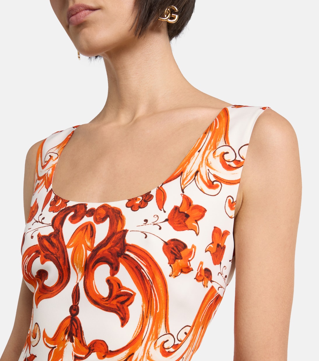 Majolica silk-blend charmeuse midi dress | Dolce&Gabbana