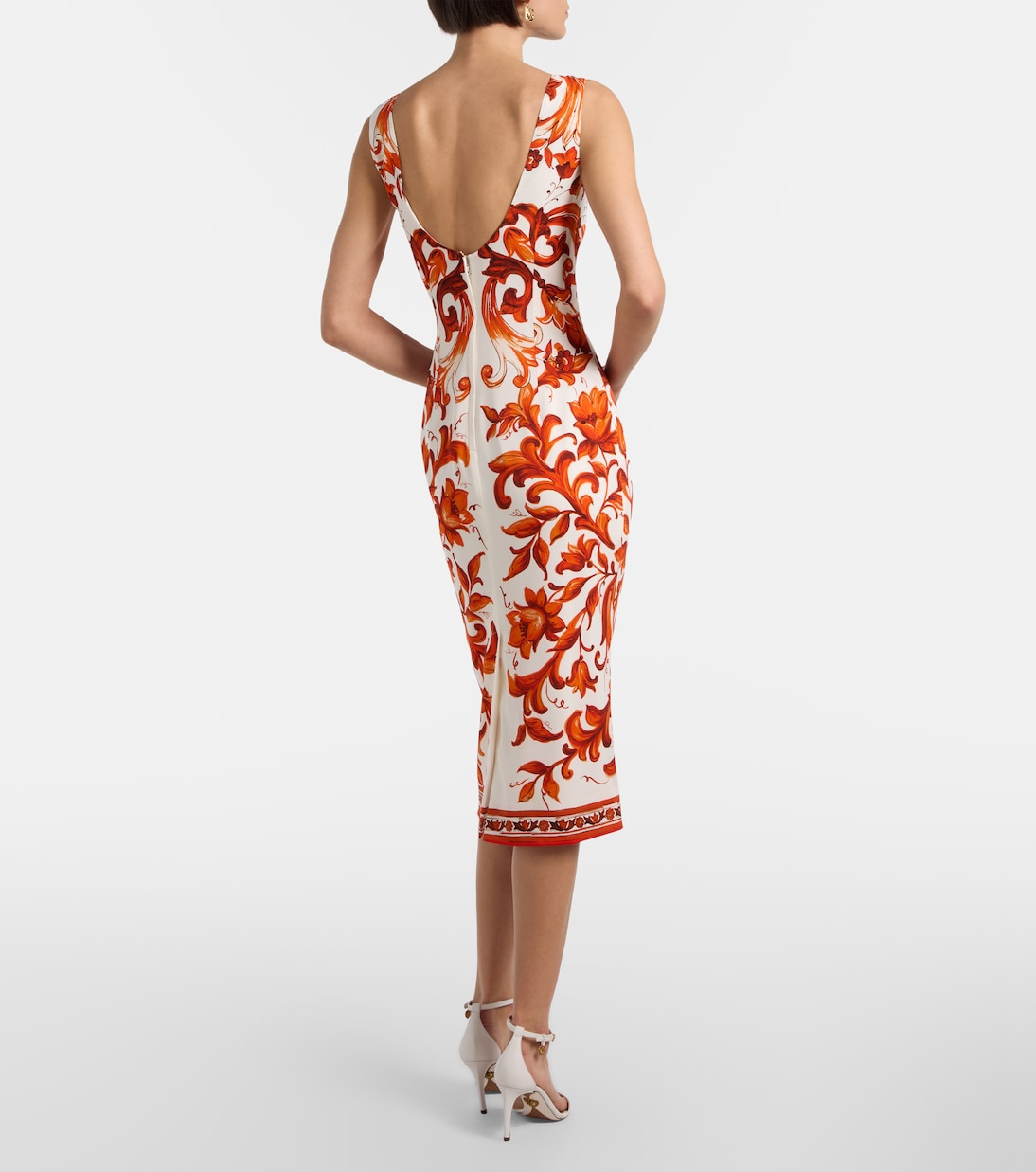 Majolica silk-blend charmeuse midi dress | Dolce&Gabbana