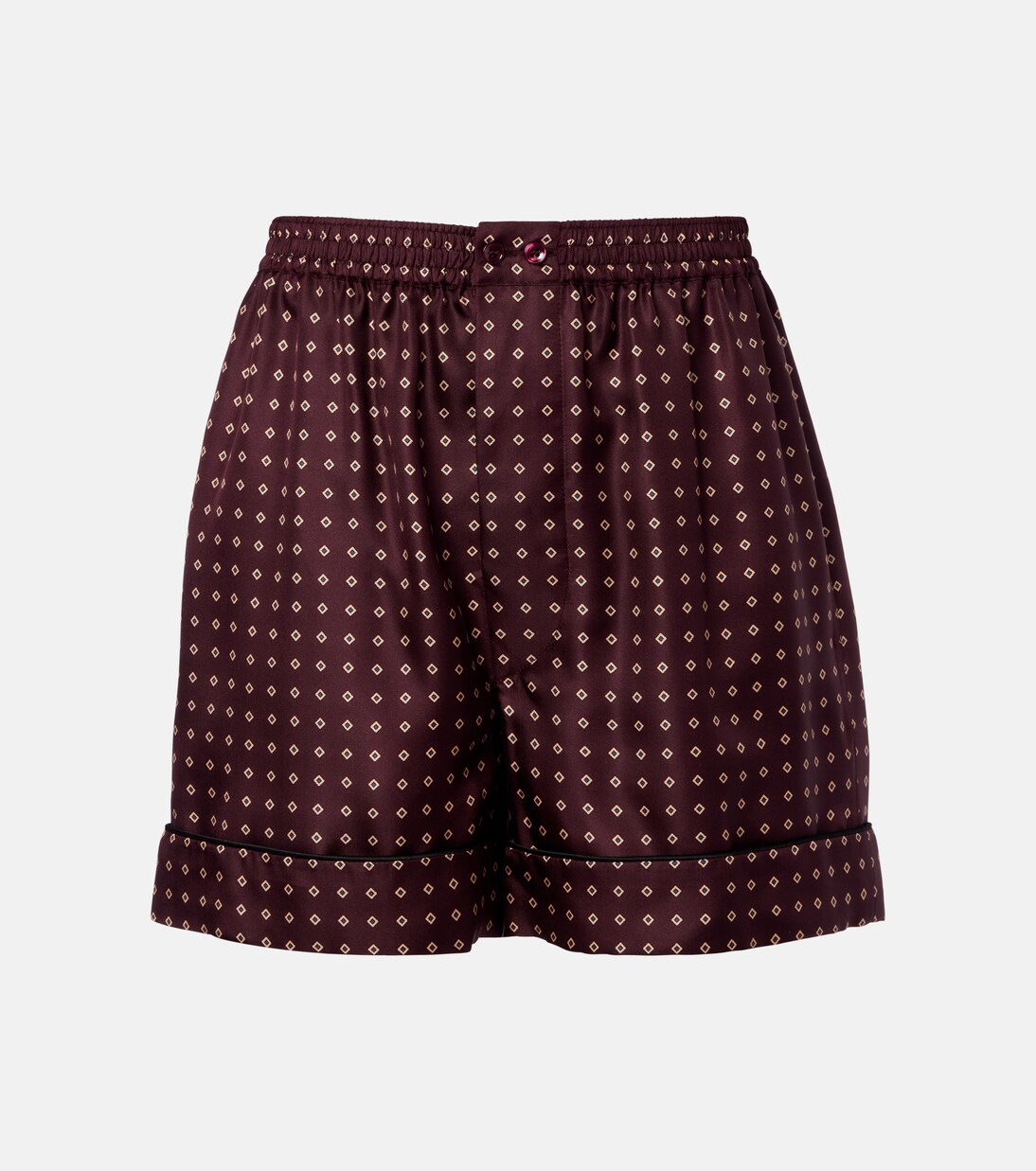 Printed silk satin shorts | Saint Laurent