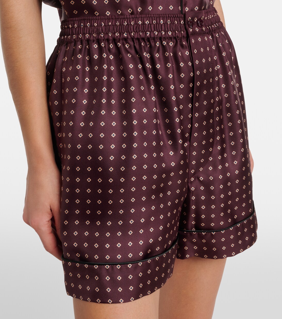 Printed silk satin shorts | Saint Laurent