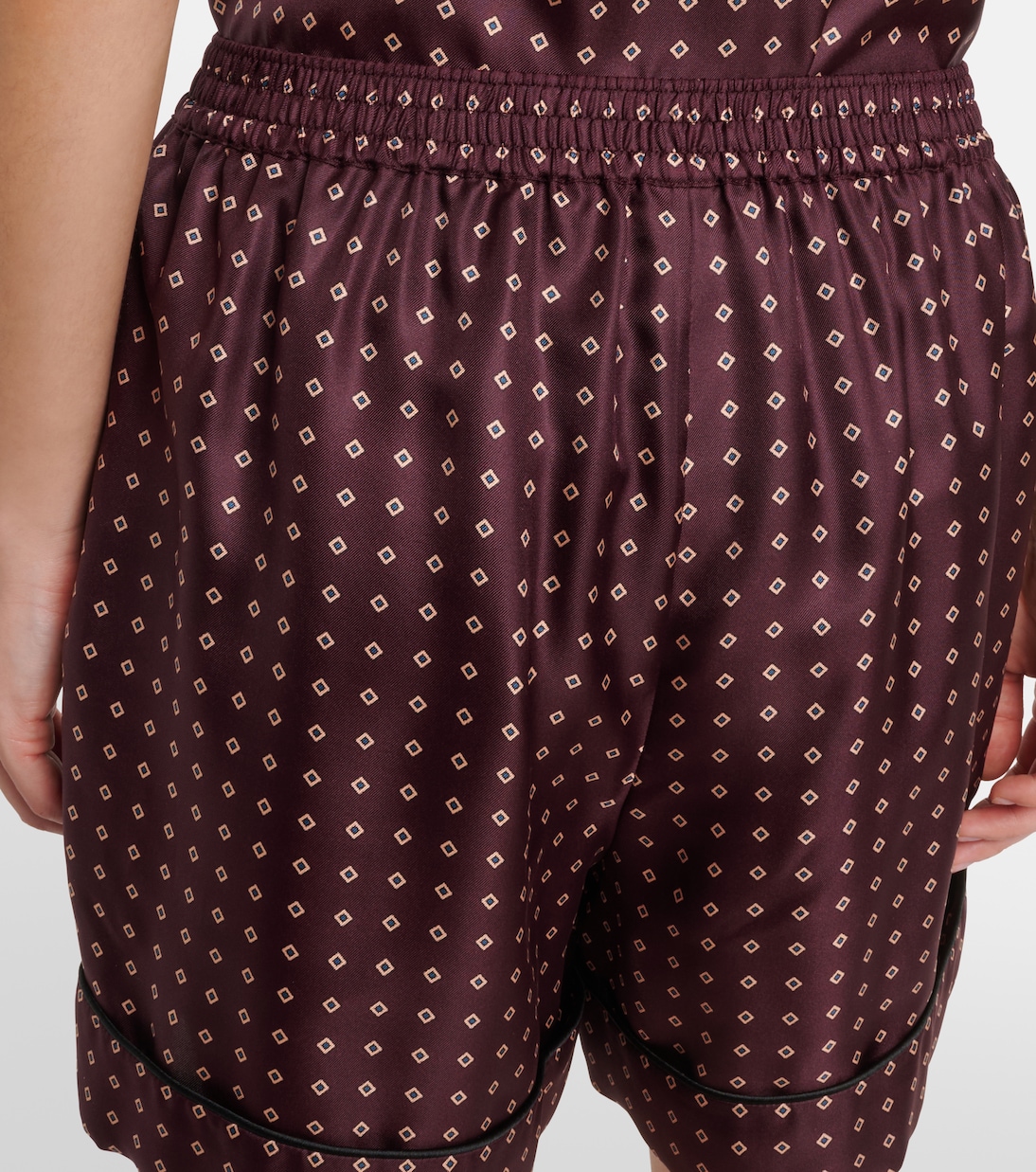 Printed silk satin shorts | Saint Laurent