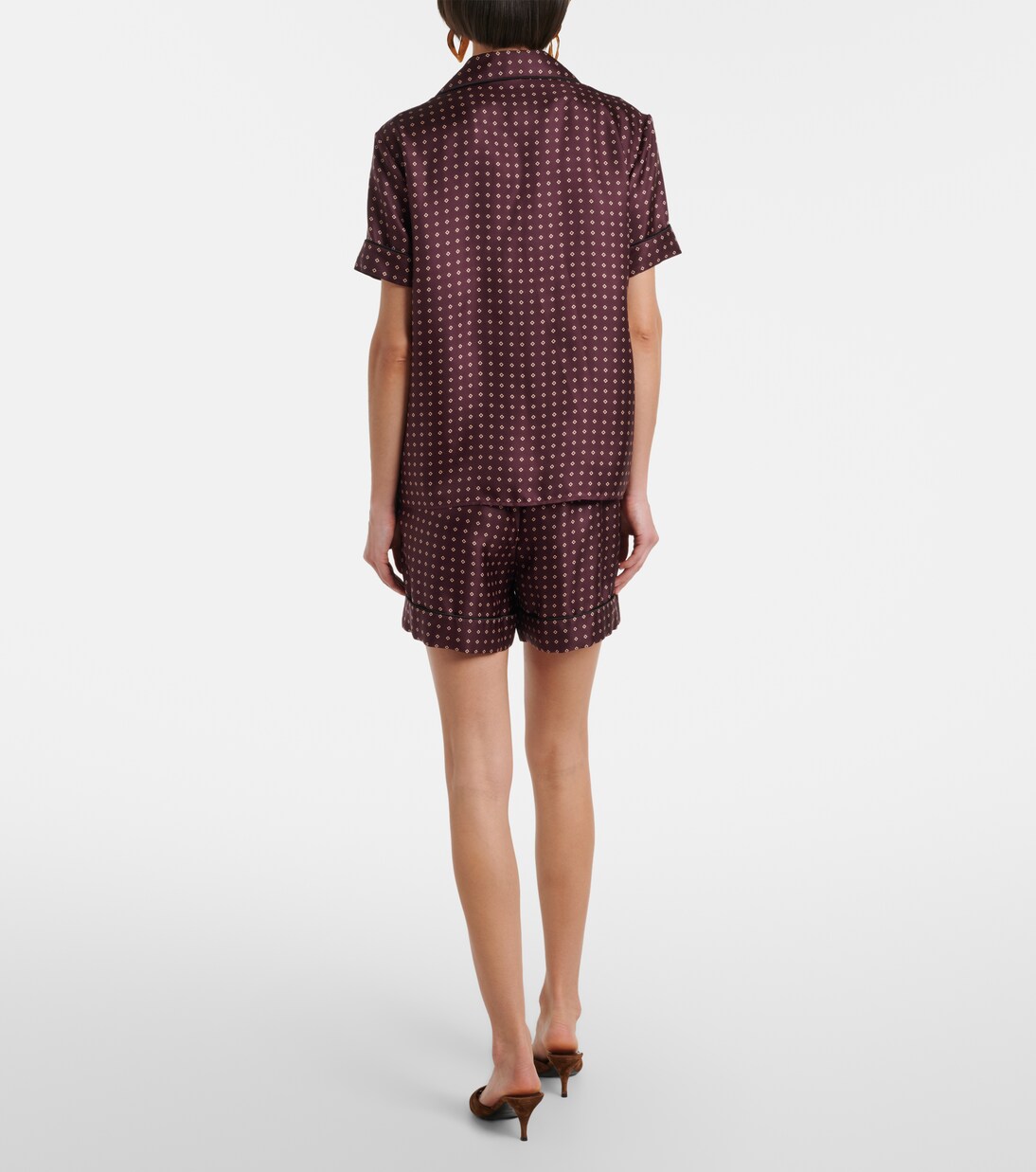 Printed silk satin shorts | Saint Laurent