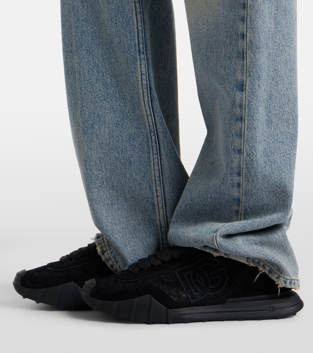Runner leather-trimmed lace sneakers | Dolce&Gabbana