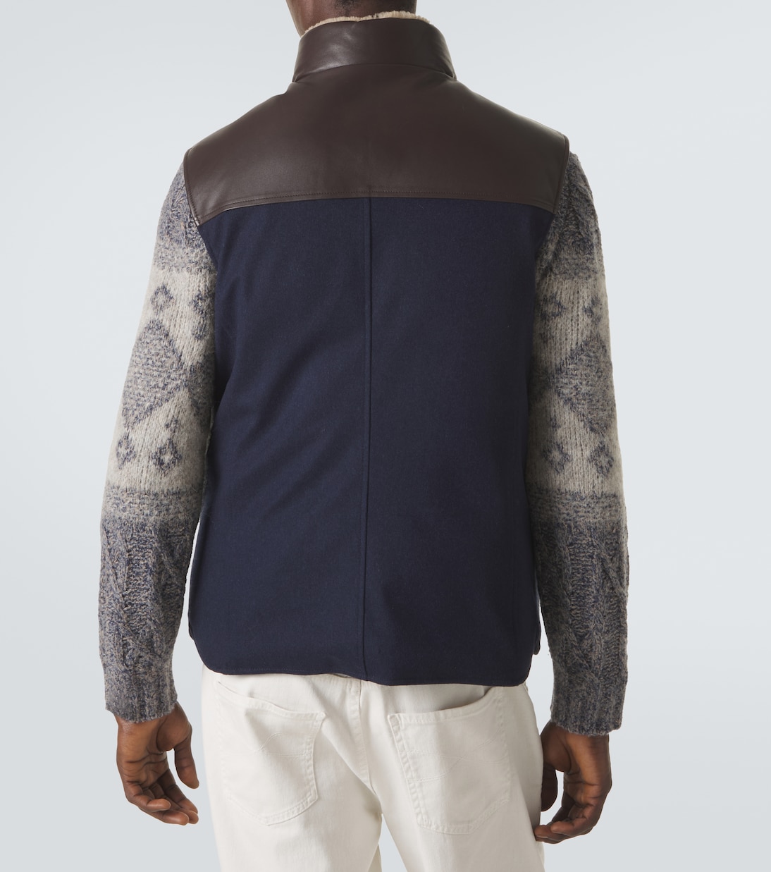 Shearling-trimmed wool vest | Brunello Cucinelli