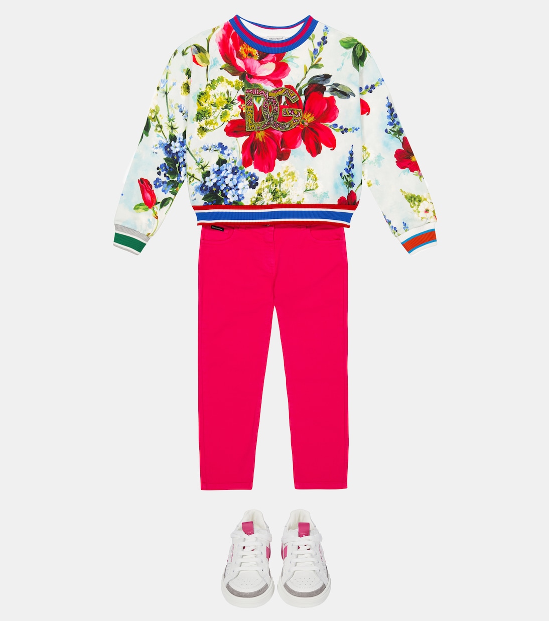 Sweat-shirt imprimé en coton à logo | Dolce&Gabbana Kids